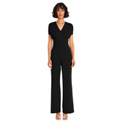 Maggy London Women's Dresses Stylish V-Neck Dolman Sleeve Jumpsuit with Wide Pant Legs and Pockets, Black, 18