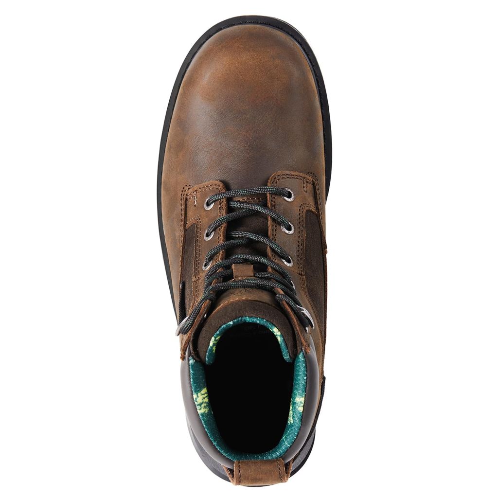 Golden Retriever Men's 6" Heavy Duty Composite Toe Slip-Resistant Work Boots (GJ3155) - Mahogany, Size 10 Wide
