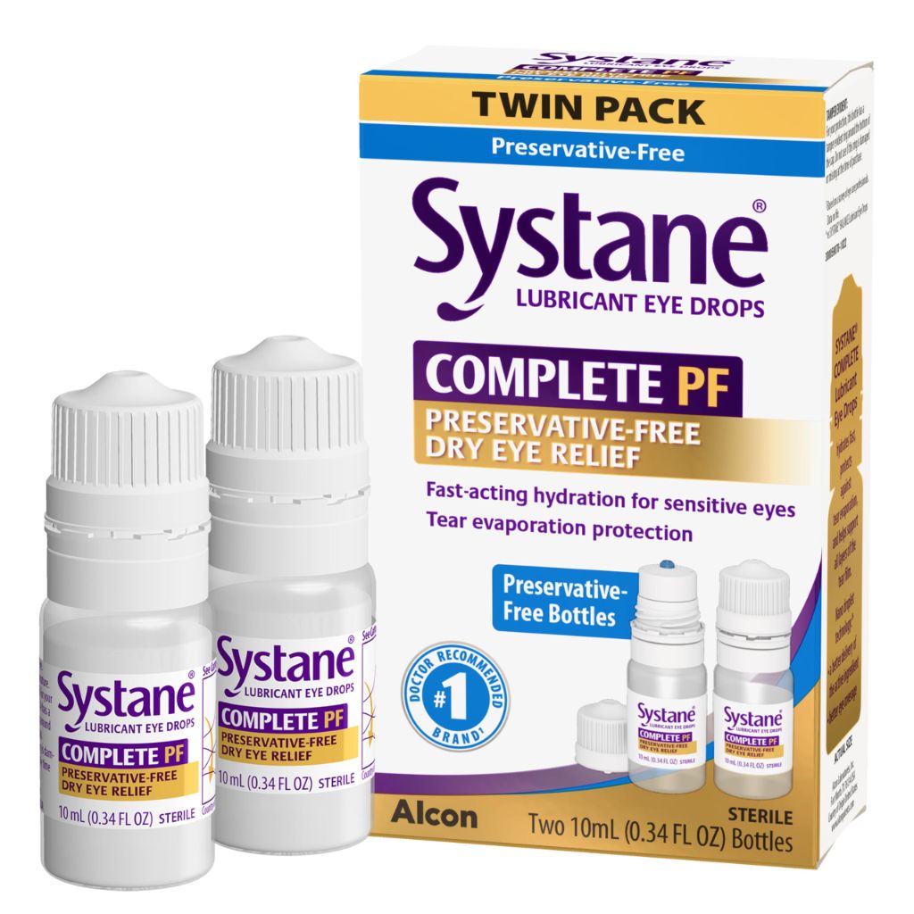 Systane Complete Preservative Free Dry Eye Drops, 0.34 Fl Oz, 2 Count