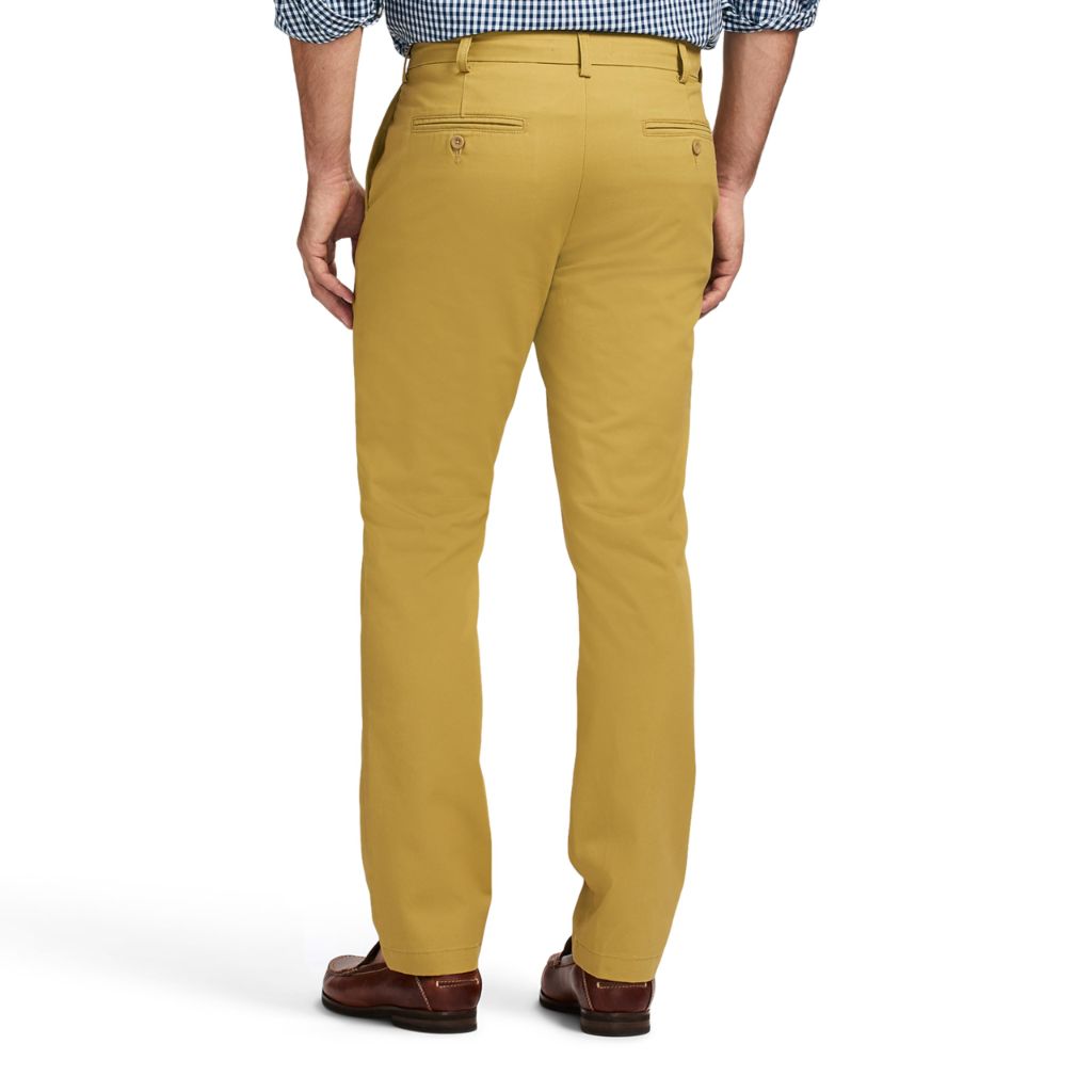 IZOD Men's American Chino Flat-Front Straight-Fit Pants, Khaki, 31W x 32L