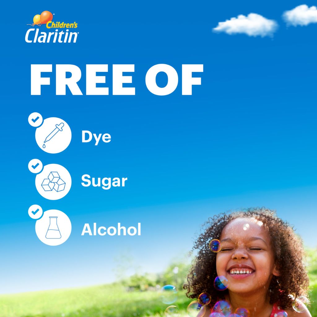 Claritin Children's Allergy Medicine, 24-Hour Non-Drowsy, Grape Flavored, Dye-free, 8 fl oz.
