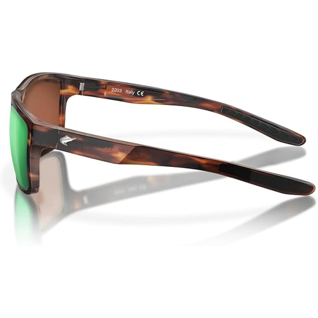 Fin-Nor Popper Sunglasses - Matte Tea Tort Frame/Green/Copper Mirror Lens