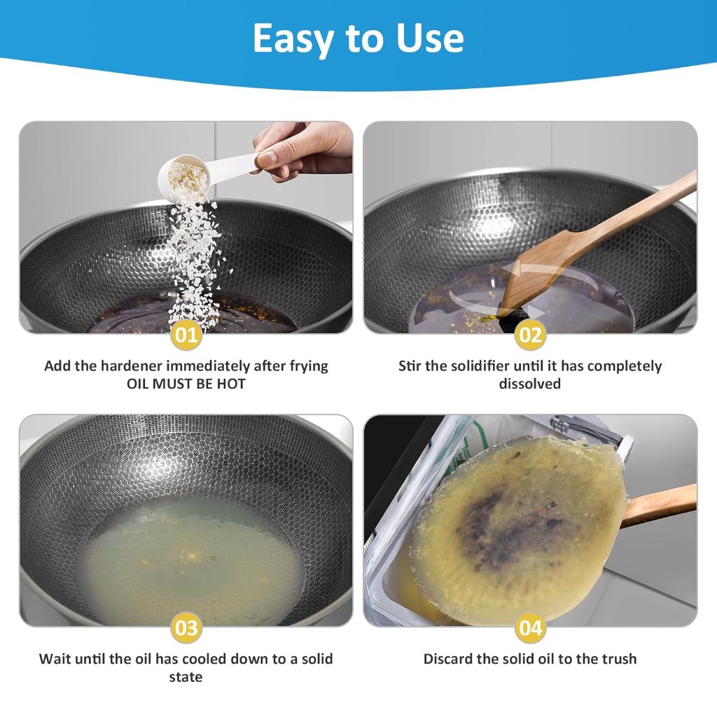 Cooking Oil Solidifier, Transforms Used Cooking Oil to Solid - 13oz