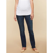 Indigo Blue Maternity Straight-Leg Jeans, Medium Long