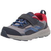 Saucony Toddler's Wind Shield Alternative Closure JR Running Shoe - Navy/Gray/Red, Size 4.5 Toddler