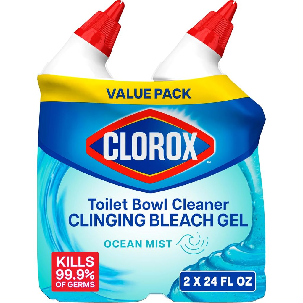 Clorox Toilet Bowl Cleaner w/Clinging Bleach Gel - Ocean Mist, 24 fl. oz. (2 Pack)