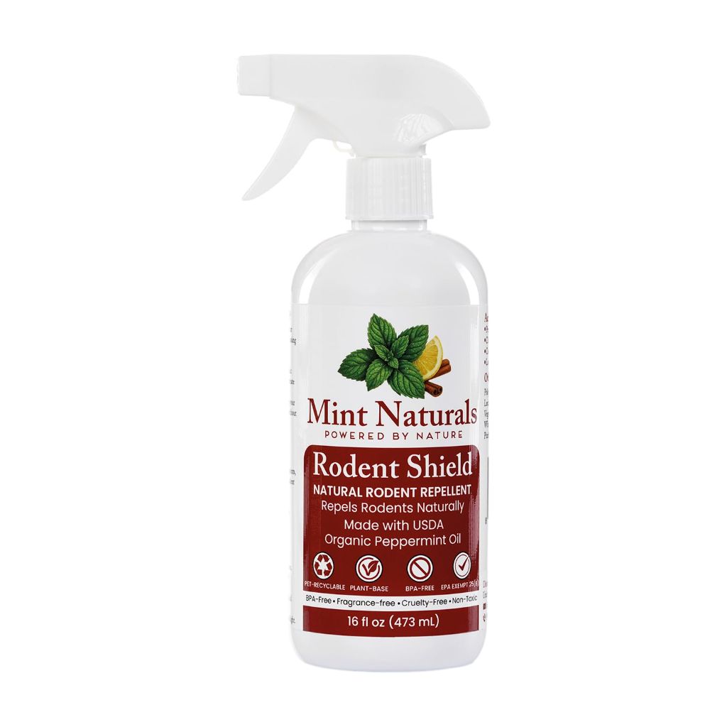 Mint Naturals - Natural Rodent Repellent Spray – USDA Organic Peppermint Oil Formula, 16 oz