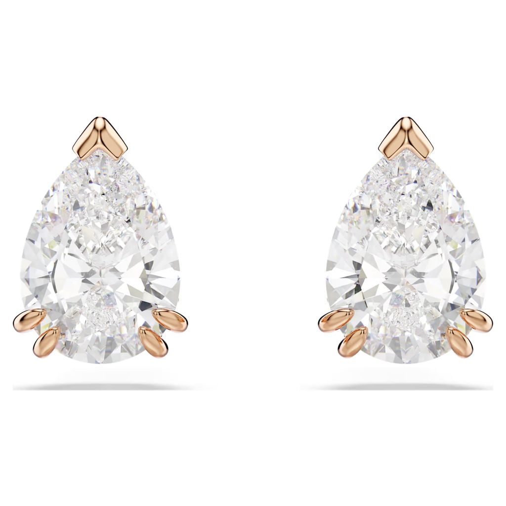 Swarovski Stilla Pear Cut Earrings - White, Rose Gold-Tone Finish (5734248)