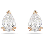 Swarovski Stilla Pear Cut Earrings - White, Rose Gold-Tone Finish (5734248)