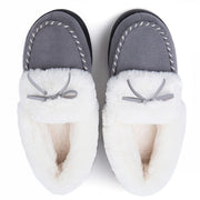 SZ 9.5-10.5 RockDove Women's Trapper Moc Memory Foam Slipper Gift Ready | Light Grey
