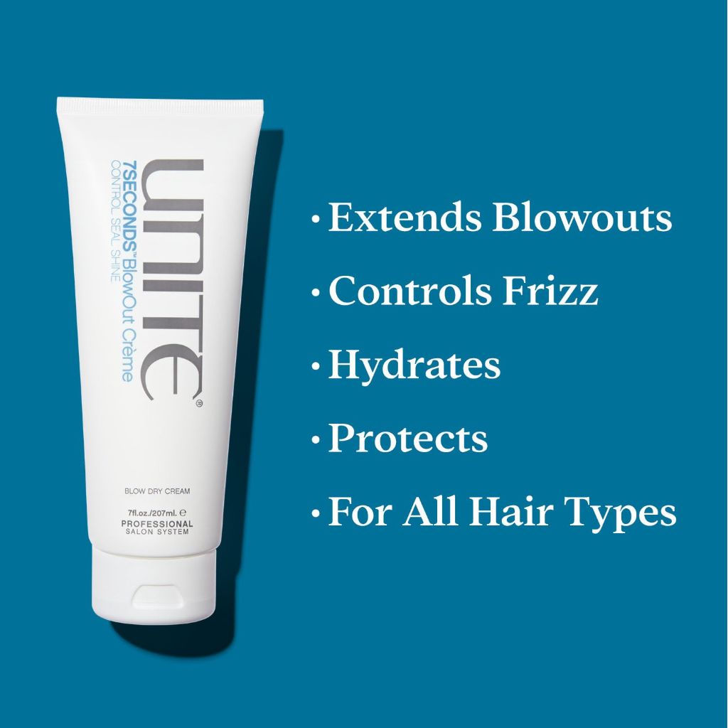 UNITE Hair – 7SECONDS BlowOut Crème – Lightweight Styling Cream to Extend Blowouts – 7 Fl Oz