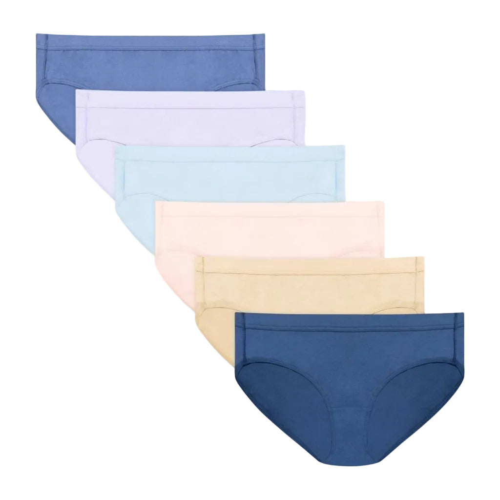 Hanes Women s Pure Comfort Hipster Underwear  Organic Cotton  6-Pack Assorted 6
