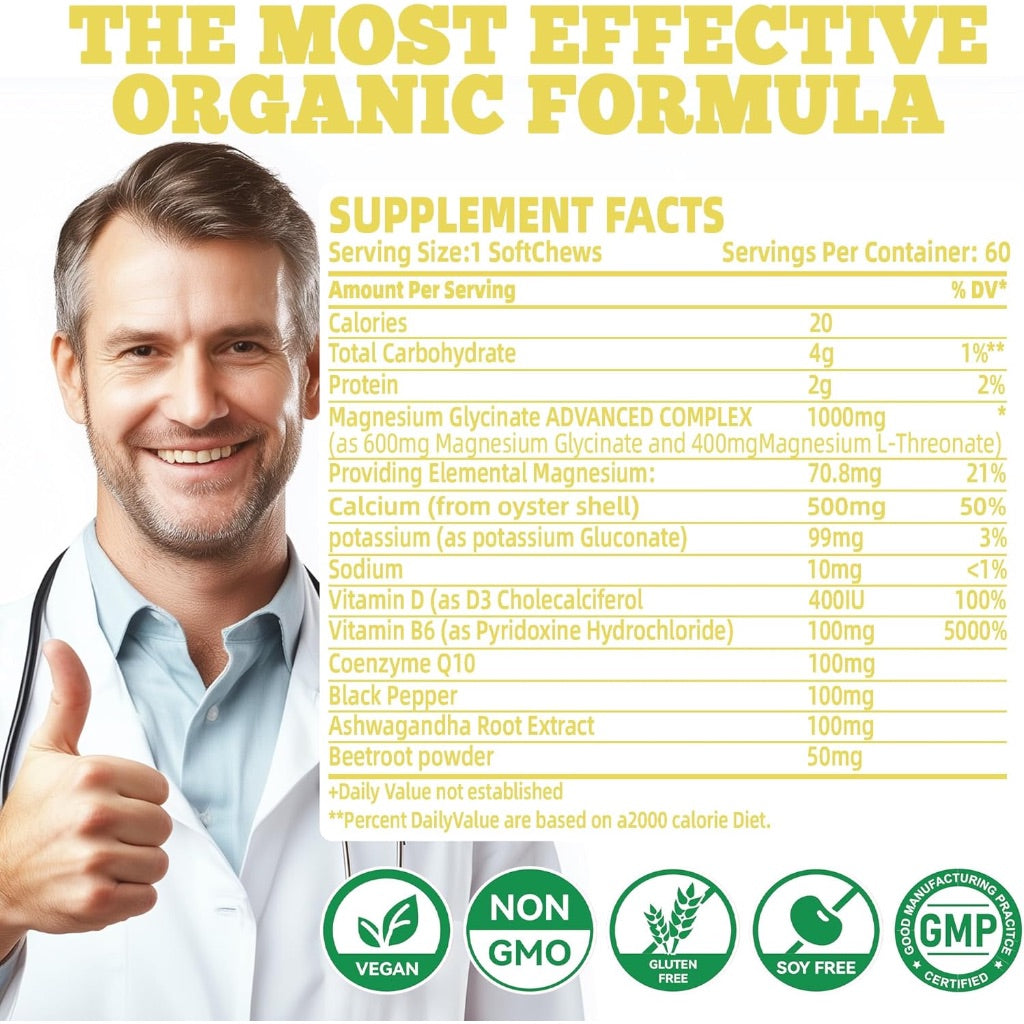 Magnesium Glycinate Soft chew pineapple