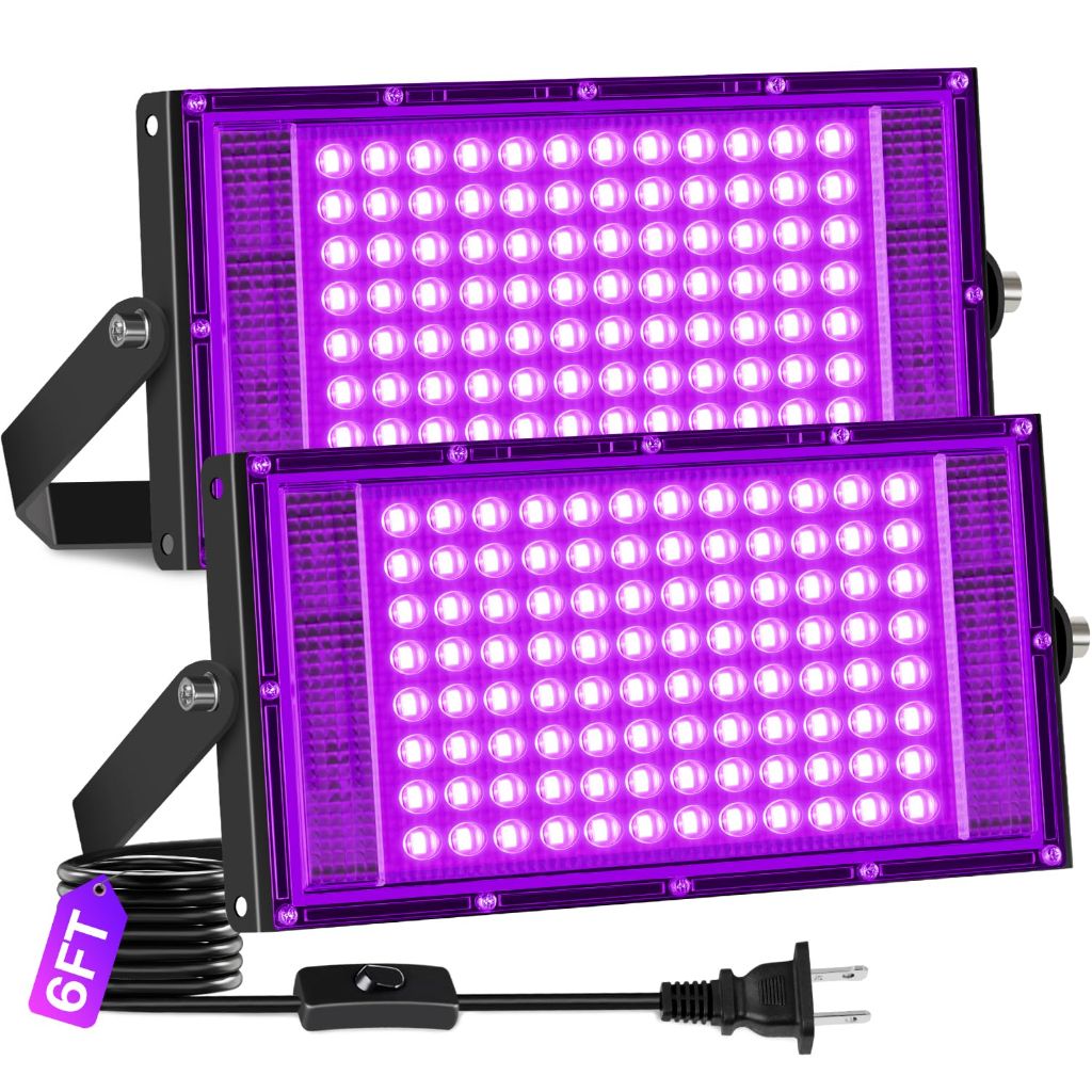 2 Pack 100W LED Black Light