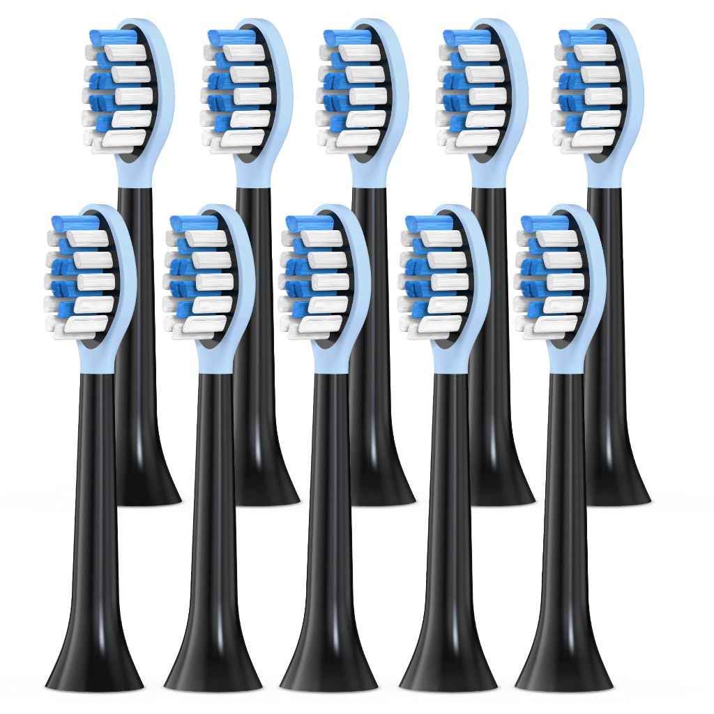 Replacement Brush Heads Compatible with Philips Sonicare Electric Toothbrush, 2-in-1 Tongue Cleaner, 10 Pack