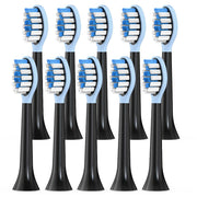 Replacement Brush Heads Compatible with Philips Sonicare Electric Toothbrush, 2-in-1 Tongue Cleaner, 10 Pack