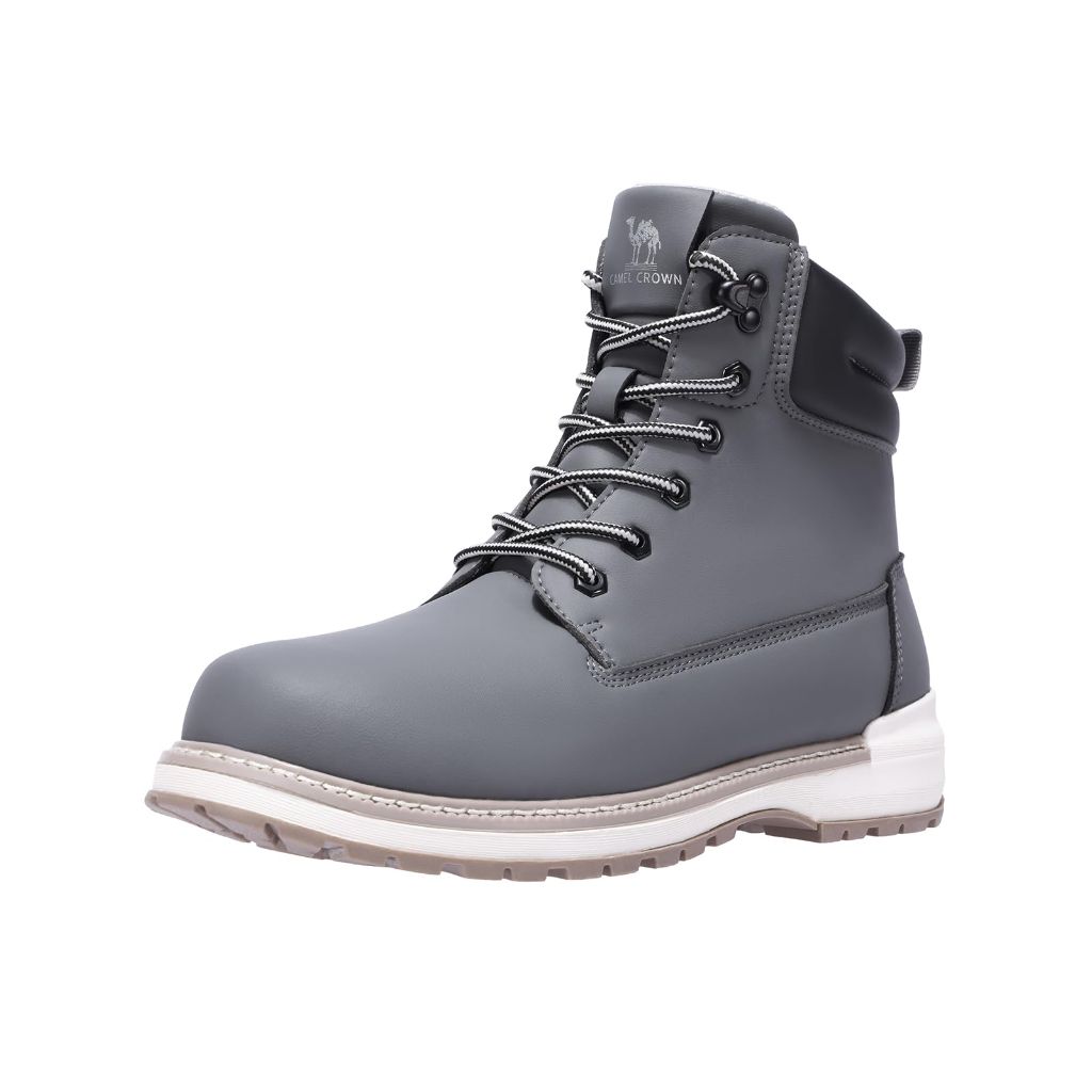 CAMEL CROWN Work Boots for Men Water-Resistant Soft Toe Non Slip, Comfortable Insulated Industrial Construction Boots Dark Grey 10