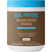 Vital Proteins Collagen Peptides Advanced, Hydrolyzed Peptides with Hyaluronic Acid and Vitamin C - Chocolate Flavor Powder, 24.7oz