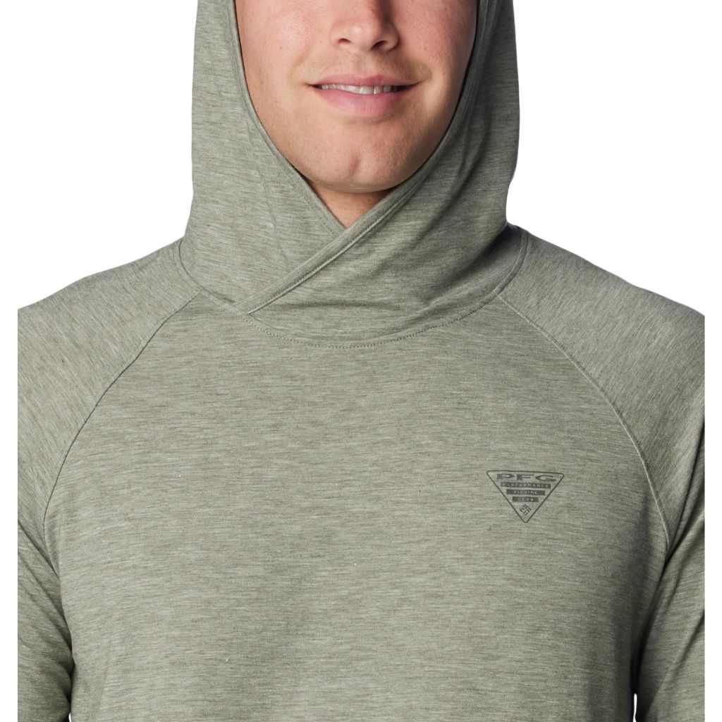 Columbia Men's PFG Uncharted Hoodie, Cypress Heather, 1X Big