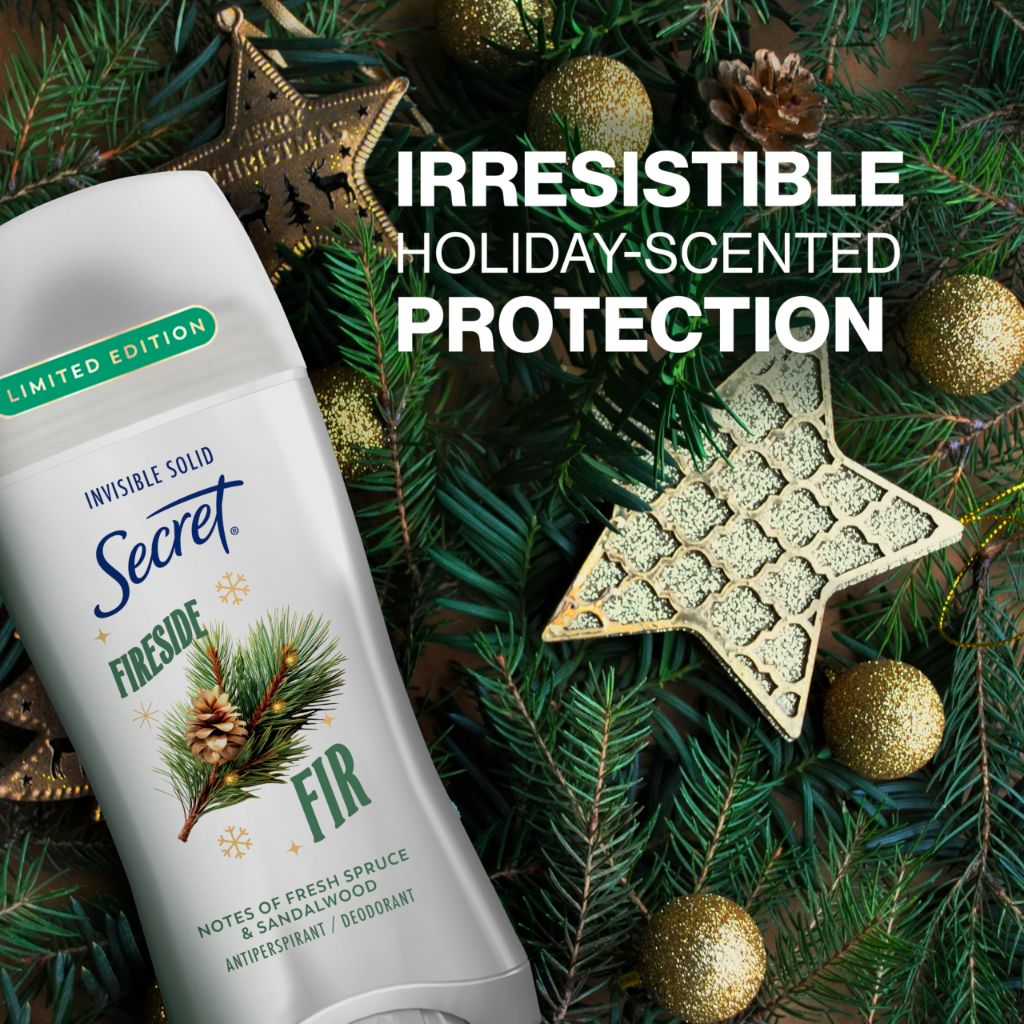 Secret Fresh Antiperspirant Deodorant for Women | Fireside Fir with Fresh Spruce & Sandalwood Scent | 2.6 oz