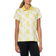 Adidas Women's Ultimate365 Printed Polo Shirt, Pure Sulfur - size L