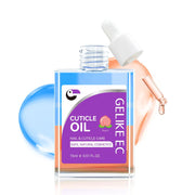 Gelike ec Nail Cuticle Oil - Peach Scent Dual Color Nail Moisturizing With Natural Jojoba Vitamin B & E for Nail Bed ＆ Damaged Nails Repair Treatment - Cuticle Cream for Nail Growth and Strength