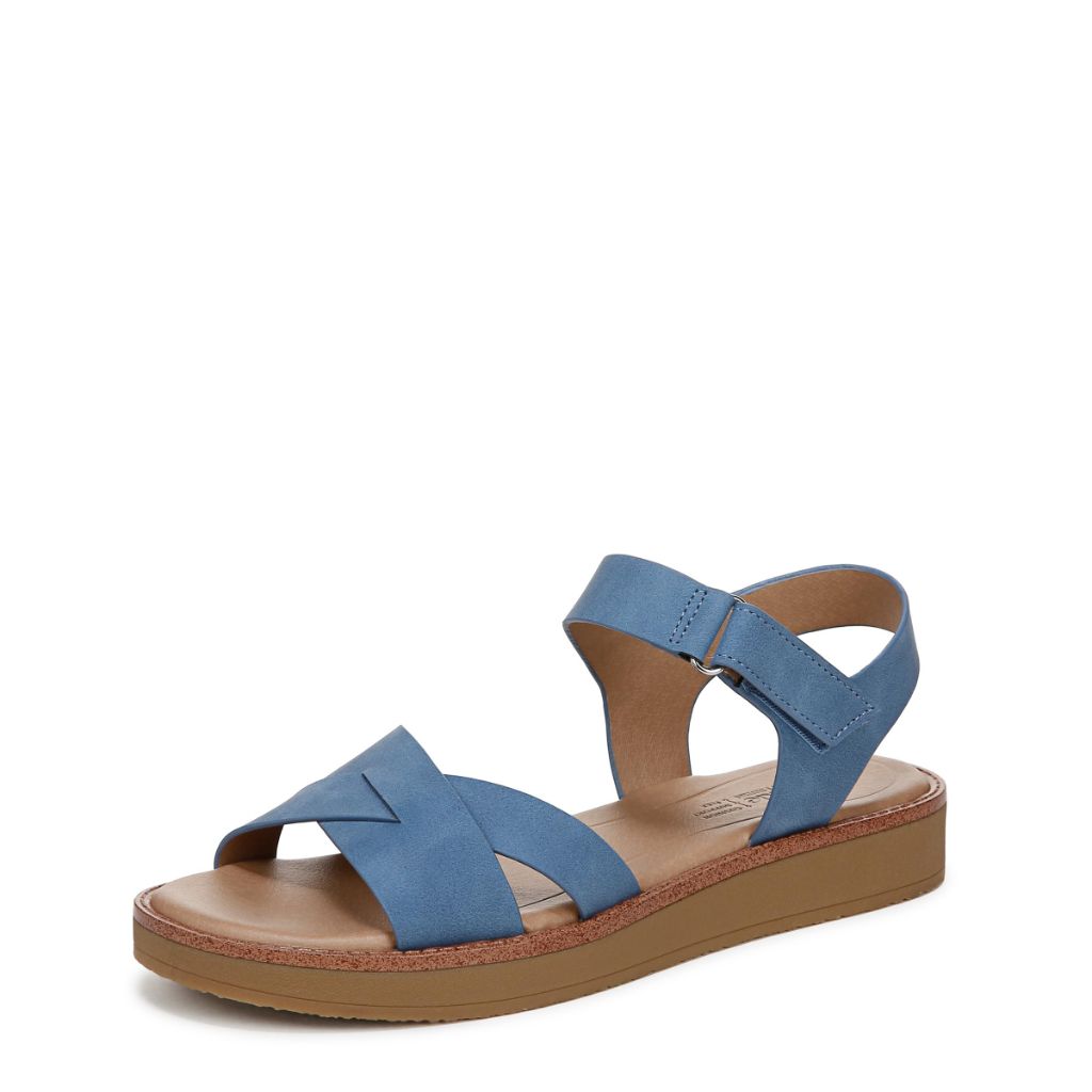 LifeStride Womens Wren Flat Sandal Blue 8.5 W