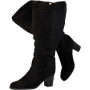 RF ROOM OF FASHION Women's Wide Calf Block Heel Knee High Dress Boots 11W
