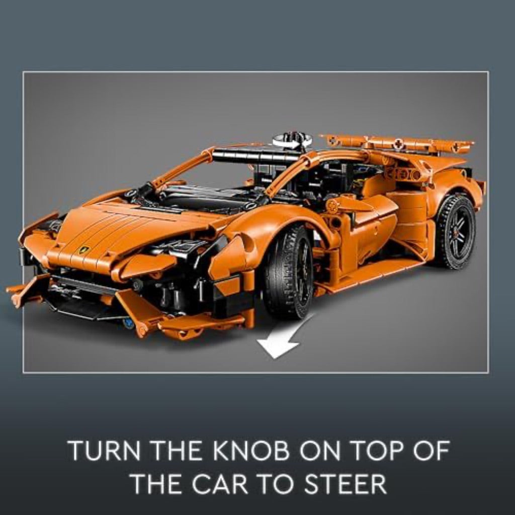 LEGO Technic Lamborghini Huracán Tecnica Orange Building Set, 42196 - 806 Pcs