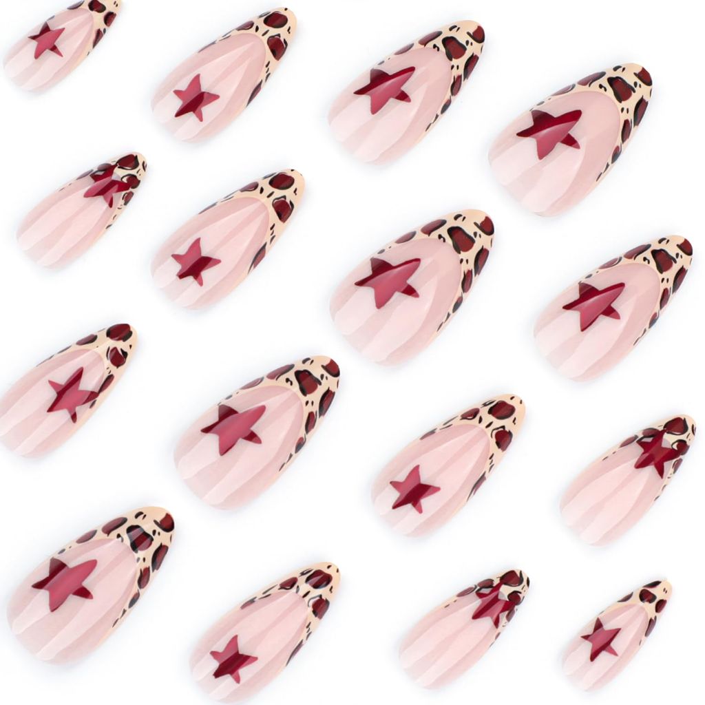 RIICFDDPress on Nails Long Fake Nails Almond Shape - 24 Pcs