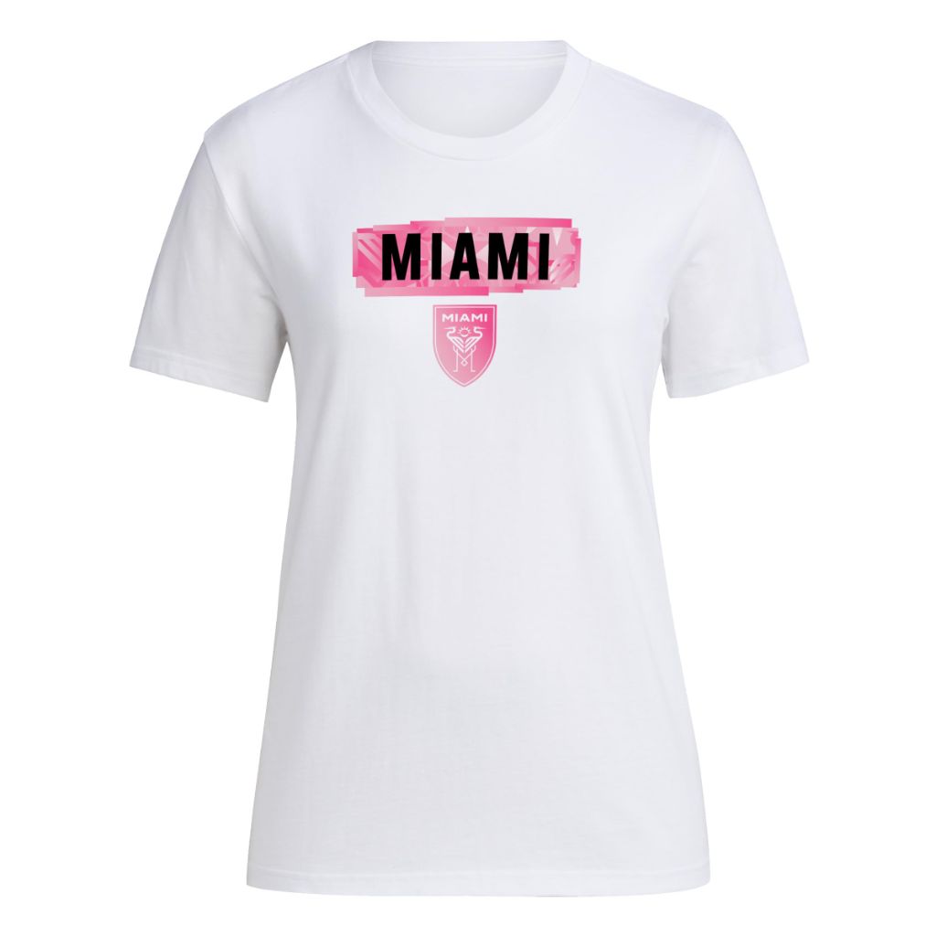 Adidas Women's Inter Miami CF Local Pop Short Sleeve Pre-game T-shirt, White, X-Large Tall