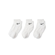 Nike Unisex Everyday Cushioned Training Ankle Socks (3 Pairs), White/Black, Large