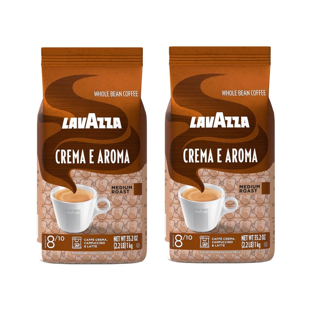 Lavazza Crema e Aroma Medium Roast Whole Bean Coffee, 2.2 lb. Bag (2 Pack)