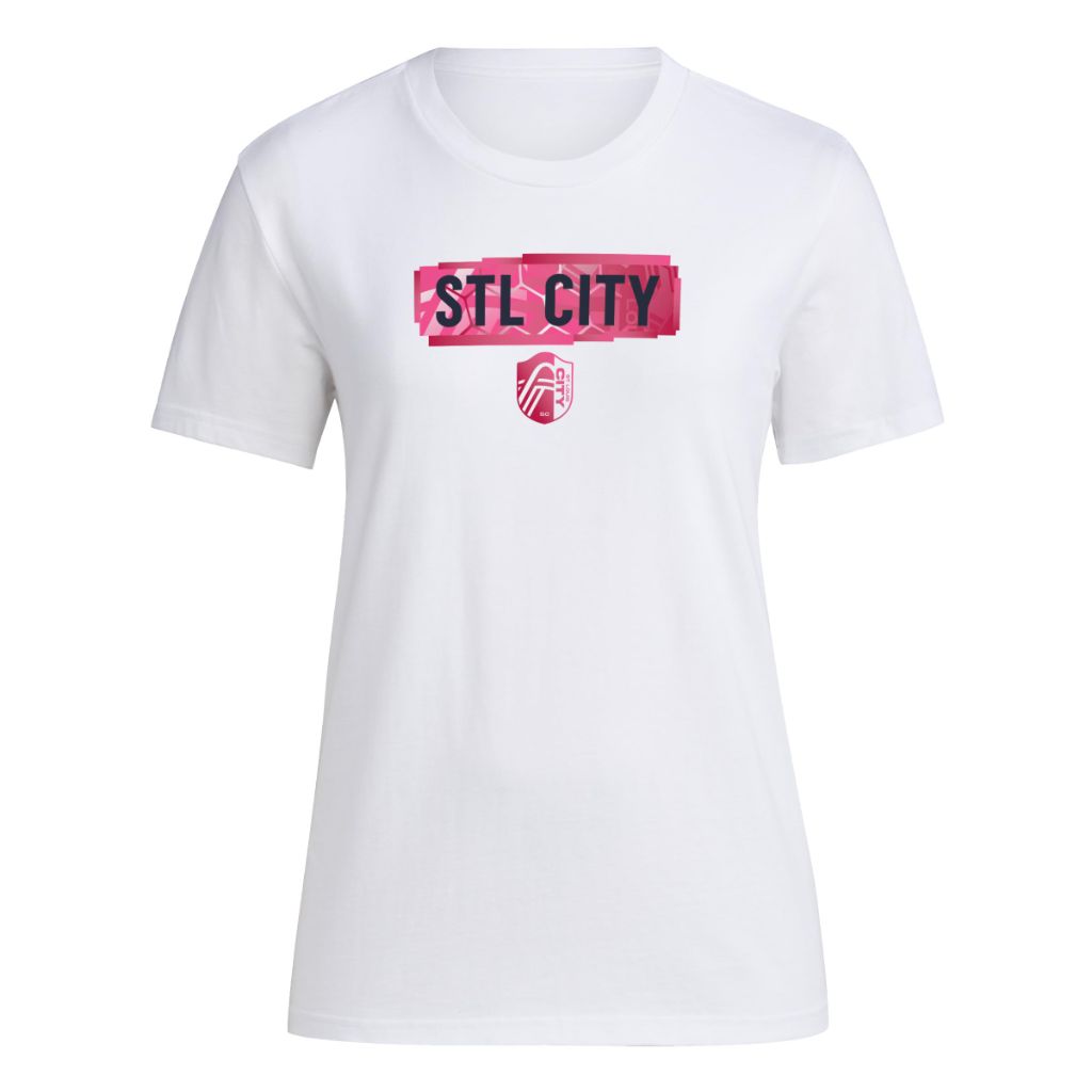 Adidas Women's St. Louis City SC Local Pop Short Sleeve Pre-game T-shirt, White, XX-Large Tall