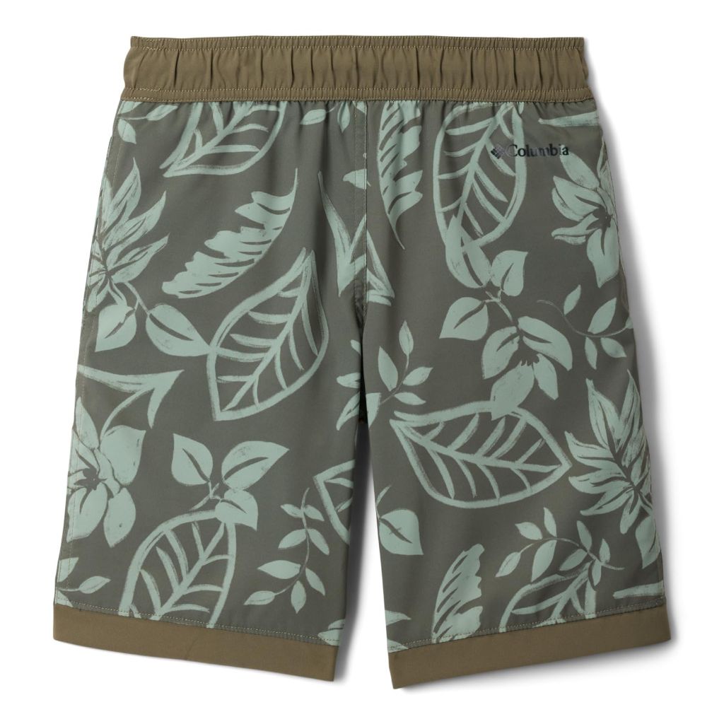 Columbia Youth Boys Sandy Shores Printed Boardshort, Stone Green Pasteled Tonal, Small