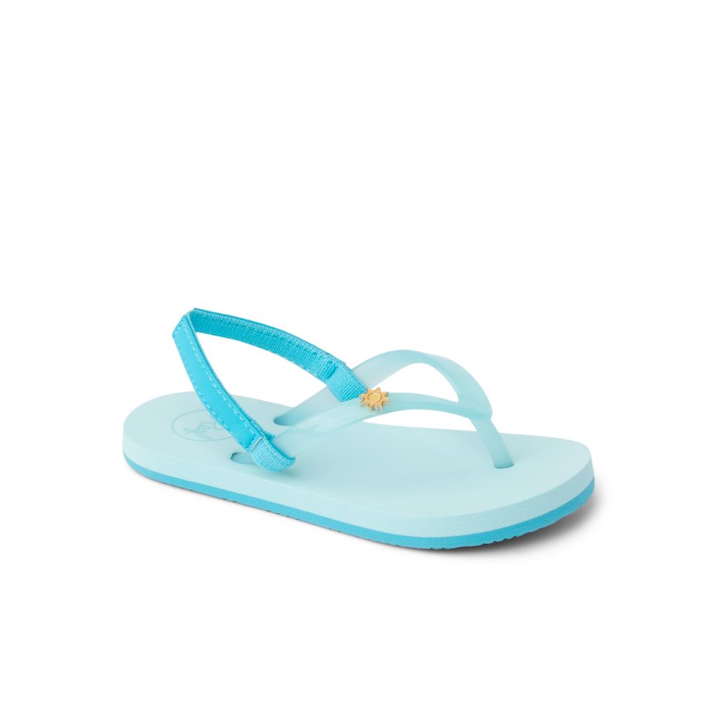 REEF Toddler/Little Kid Charming Flip Flop, Super Lightweight and Soft Footbed, Thin Strap Beach Sandal with Backstrap, Capri, 9