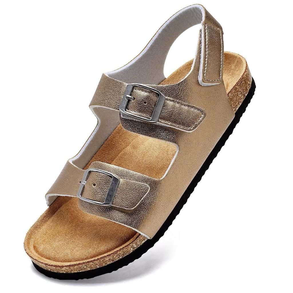 SZ 2 Torotto Toddler Kids Sandals Footbed Sandals with Adjustable Buckle (LHJ385/Rose gold)