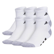 Adidas Unisex Kids Quarter Ankle Socks (6pk), White - size L 5y-7y
