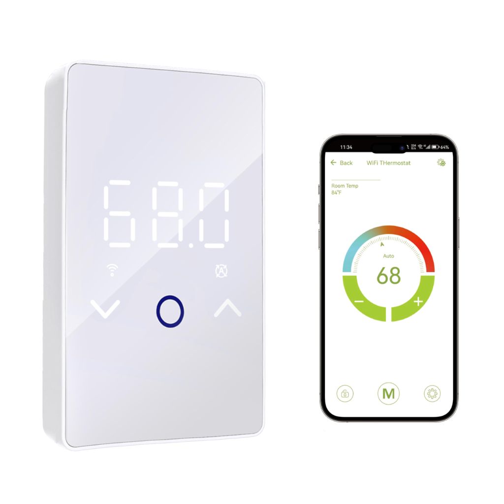MAXKOSKO 1PC WiFi Smart Thermostat - White