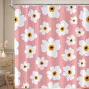 Boho Pink Retro Floral Shower Curtain for Bathroom 72W*72H Inch