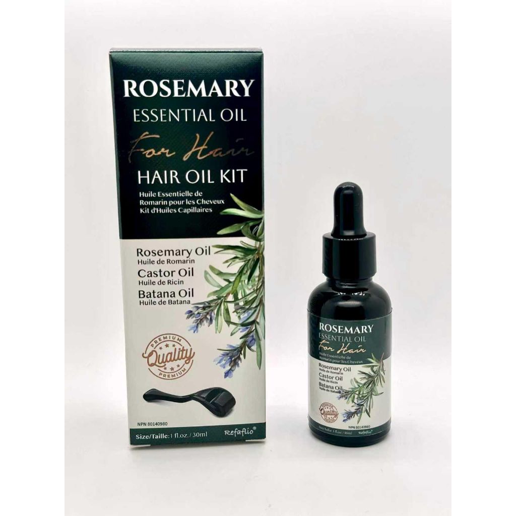 Refaflio Rosemary Hair Oil Kit, Rosemary Oil, Hair Care Oil, Ideal for Dry and Damaged Hair, 30ml