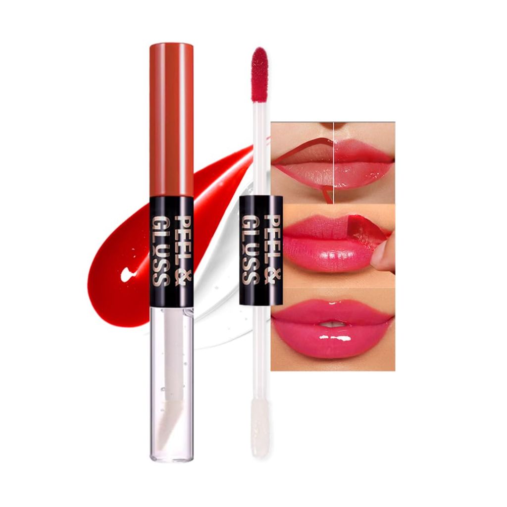 Vibrant Red Coral Peel Off Lip Gloss Tattoo and Lip Oil, Lip Stain Peel Off Masque 0.14oz