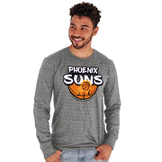 Phoenix Suns NBA Officially Licensed Tri-Blend Long Sleeve T-Shirt Heather Gray, XX-Large