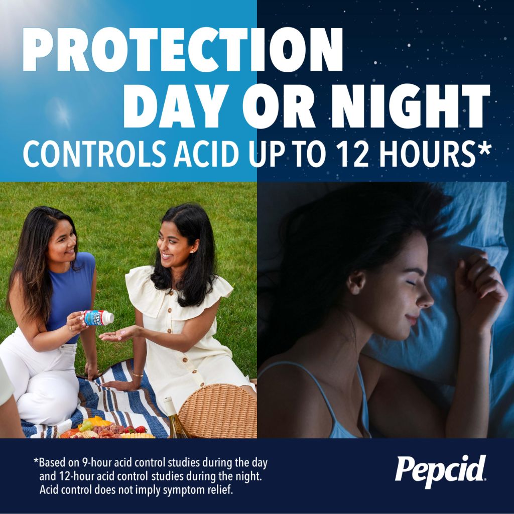 Pepcid Complete Acid Reducer + Antacid for Acid Reflux, Antacid Chews, Mint, 25 ct