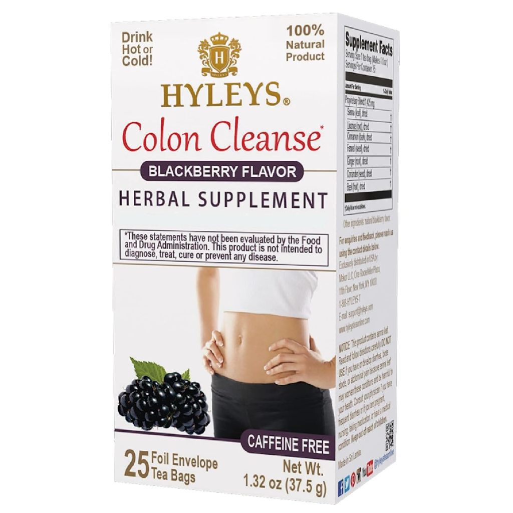 Hyleys Colon Cleanse Tea Blackberry Flavor (6 Pack - 150 Tea Bags Total)
