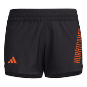 SZ S3" Adidas Women's D4T Woven University of Miami Training Shorts, Black/Collegiate Orange