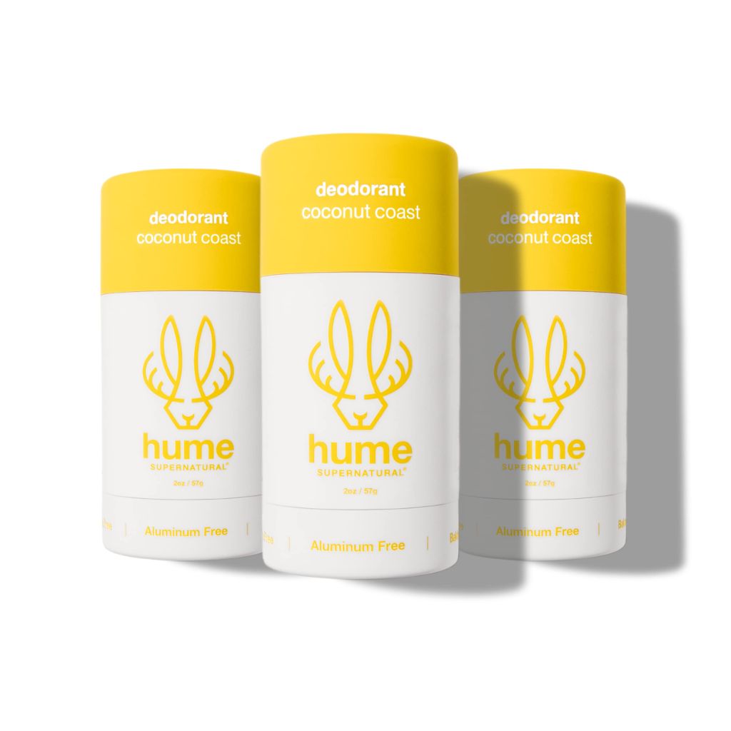 Hume Supernatural Aluminum Free Deodorant Stick - Coconut Coast, 2oz (3 Pack)