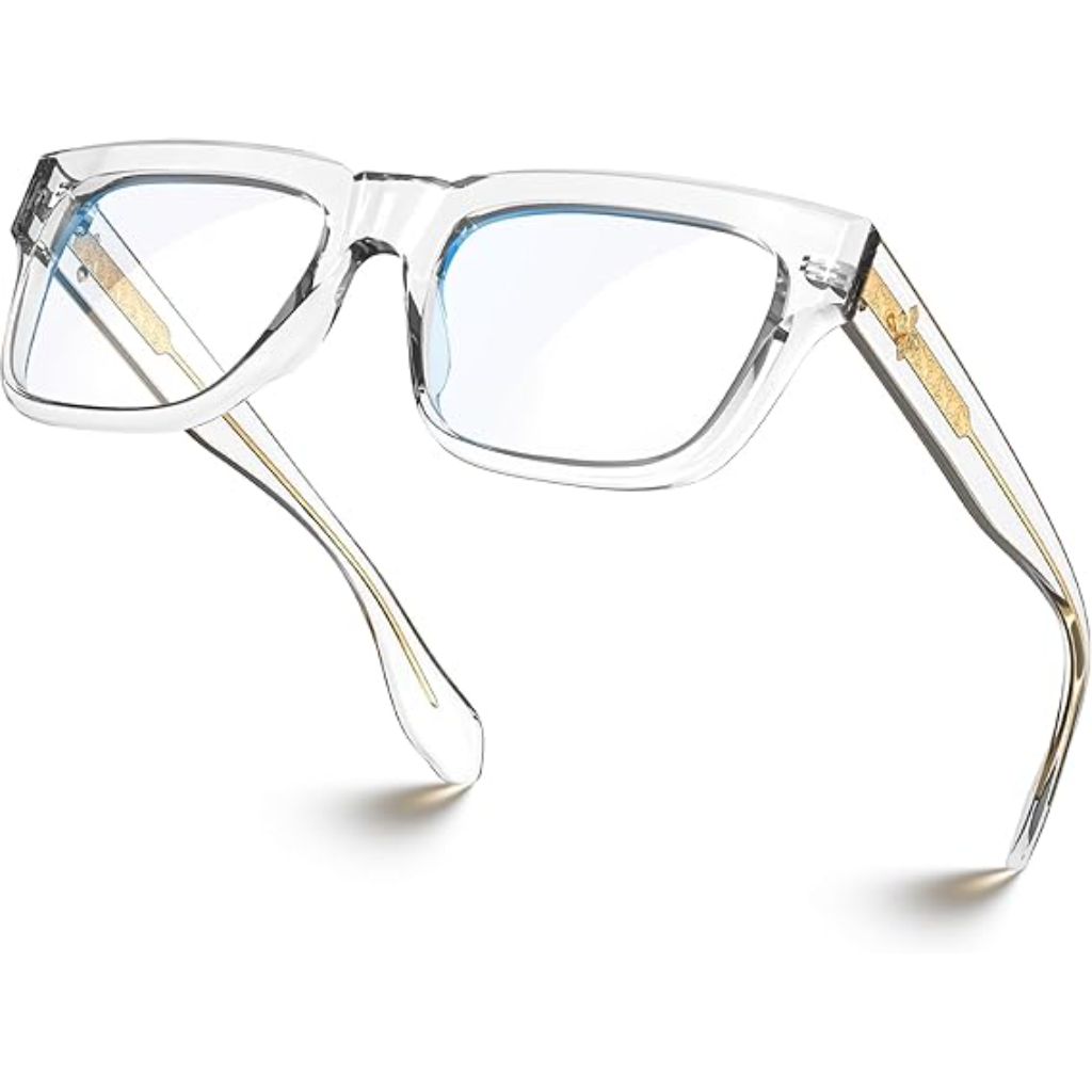 VISOONE Square White Blue Light Blocking Glasses TR90 Durable Men Women ALBA