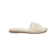DKNY Women's Badin Logo Slide Flat Sandals - Beige, Size 9.5