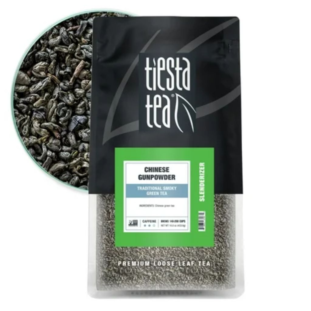 Tiesta Tea Chinese Gunpowder Slenderizer Loose Leaf Green Tea - 16oz Resealable Bulk Pouch